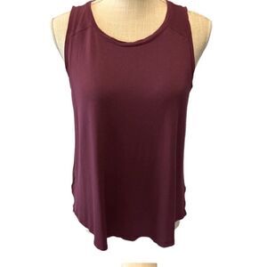 Loft burgundy sleeveless Top Medium